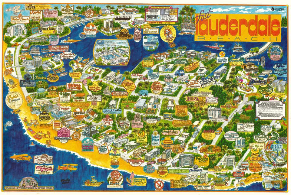 Fort Lauderdale Beach cartoon map